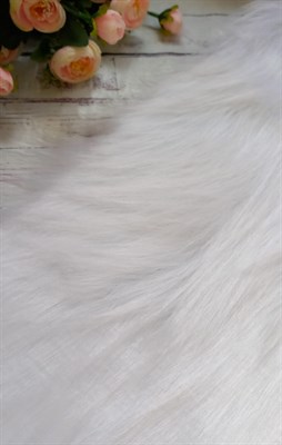 Мех искусственный длинноворсовый 45*50 см, цв белый - фото 26608