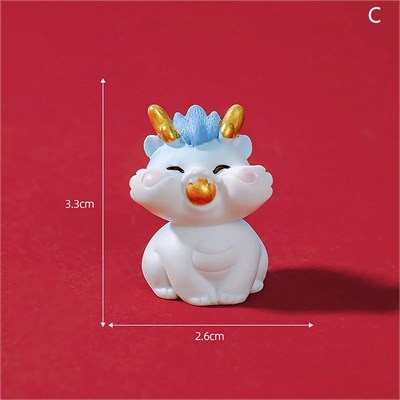 Дракон с шаром в зубах мини-фигурка 3,3*2,6см, цв голубой 113368 - фото 26702