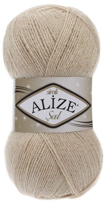 Пряжа Alize Sal Simli 95% акрил/5% металлик 100гр №67 Молочно-бежевый 114291 - фото 28599