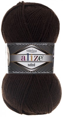 Пряжа Alize Superlana Midi 25% шерсть/75% акрил №26 Коричневый 114304 - фото 28605