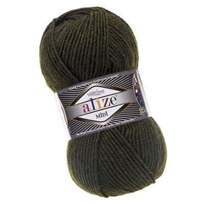 Пряжа Alize Superlana Midi 25% шерсть/75% акрил №241 Т.зеленый 114322 - фото 28621