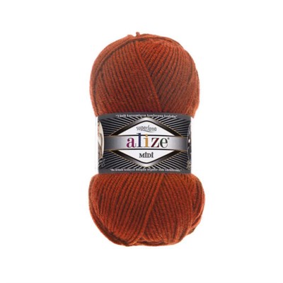 Пряжа Alize Superlana Midi 25% шерсть/75% акрил №36 Терракот 114328 - фото 28623