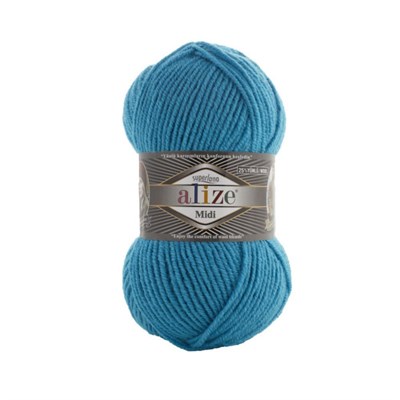 Пряжа Alize Superlana Midi 25% шерсть/75% акрил №484 Бирюза 114339 - фото 28629