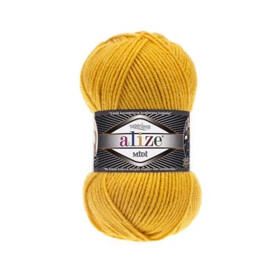 Пряжа Alize Superlana Midi 25% шерсть/75% акрил №488 Желтый 114355 - фото 28645