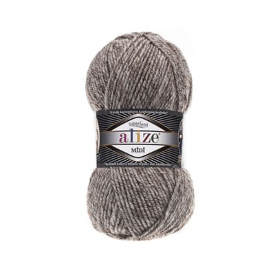 Пряжа Alize Superlana Midi 25% шерсть/75% акрил №803 Молочно-коричневый меланж 115598 - фото 29846