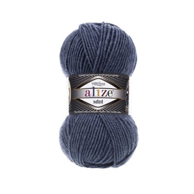 Пряжа Alize Superlana Midi 25% шерсть/75% акрил №203 Джинсовый 115599 - фото 29847