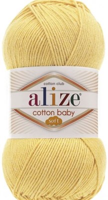 Пряжа Alize Cotton Baby Soft 50% хлопок/50% акрил, 100г №250 Желтый - фото 29905