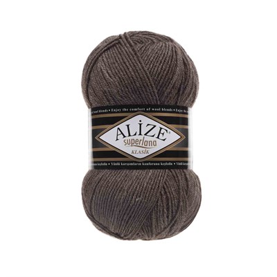 Пряжа Alize Superlana Klasik 25% шерсть/75% акрил, 100г №240 Кофе с молоком 115748 - фото 29953