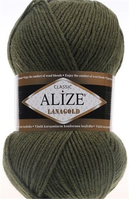 Пряжа Alize lanagold classic 51% акрил/49% шерсть 100гр №29 Хаки 116271 - фото 30603