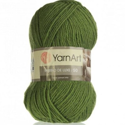 Пряжа YarnArt Merino De Luxe/50 50% шерсть/50% акрил, 100гр №98 Зеленый 116956 - фото 31261