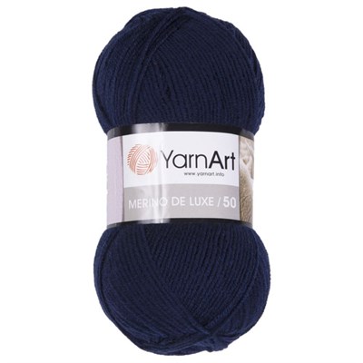 Пряжа YarnArt Merino De Luxe/50 50% шерсть/50% акрил, 100гр №583 Т.синий 116957 - фото 31262