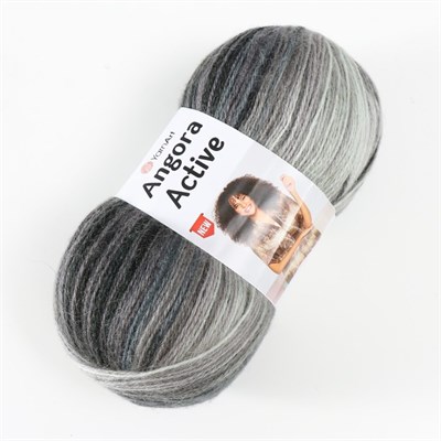 Пряжа YarnArt Angora Active 20% шерсть/80% акрил, 100гр №840 Черно-белый - фото 31269