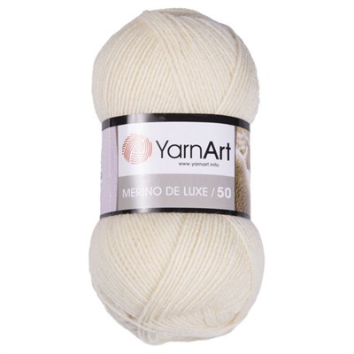Пряжа YarnArt Merino De Luxe/50 50% шерсть/50% акрил, 100гр №502 Молочный 116997 - фото 31299