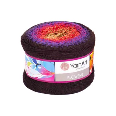 Пряжа YarnArt Flowers 55% хлопок/45% полиакрил 250гр №265 коричневый/красный/желтый 117201 - фото 31852