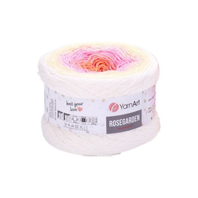 Пряжа YarnArt Rosegarden 100% хлопок, 250г/1000м №302 бел/желт/роз/оранж 118509 - фото 33237