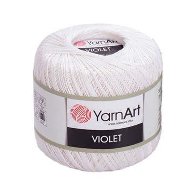 Пряжа YarnArt Violet 100% хлопок 50гр, Цв.003 Белый 118511 - фото 33239