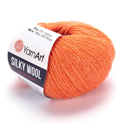 Пряжа YarnArt Silky wool 35% шелк/65% шерсть 25гр №338 Оранжевый 118672 - фото 33483