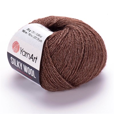 Пряжа YarnArt Silky wool 35% шелк/65% шерсть 25гр №336 Коричневый 118673 - фото 33484