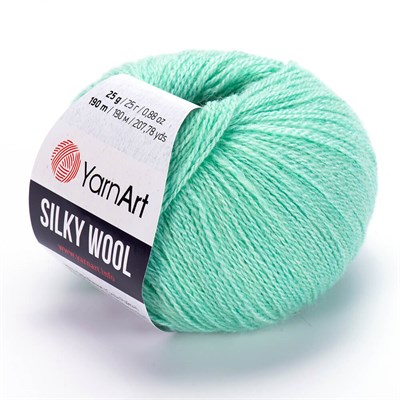 Пряжа YarnArt Silky wool 35% шелк/65% шерсть 25гр №340 Мята 118683 - фото 33494