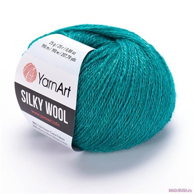 Пряжа YarnArt Silky wool 35% шелк/65% шерсть 25гр №339 Изумруд 118685 - фото 33496
