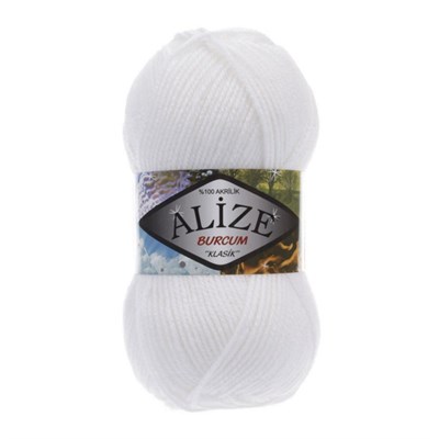 Пряжа Alize Burcum klasik 100% акрил, 100г №55 Белый 119008 - фото 33960