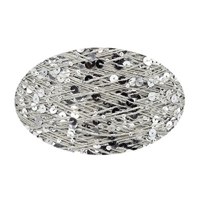 Пряжа "Королевская" с пайетками 100% хлопок, 50г/120м № AJ125 цв т. серый, пайетки серебро 120249 - фото 35657