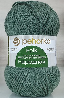 Пехорка Народная 100гр 30% шерсть/70% акрил цв.117 Киви  121072 - фото 38037