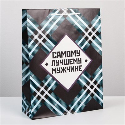 Пакет подарочный ламинированный, «Самому лучшему мужчине», 28*38*9см 121237 - фото 38157
