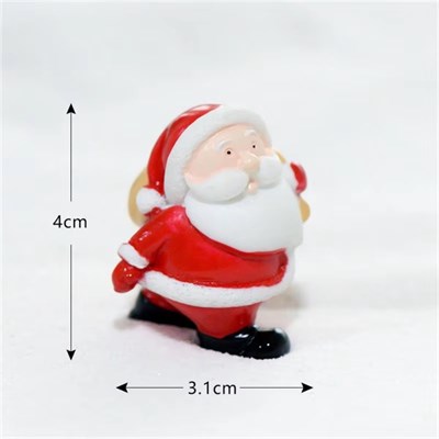 Санта Клаус круглый с мешком мини-фигурка 3,1*4см 122118 - фото 38888