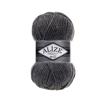 Пряжа Alize Superlana Maxi 25% шерсть/75% акрил 100г №182 Т. серый 118995 - фото 40781