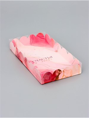 Коробка д/печенья, кондитерская упаковка, «Счастья и любви», 10.5*20*3см 123878 - фото 41031