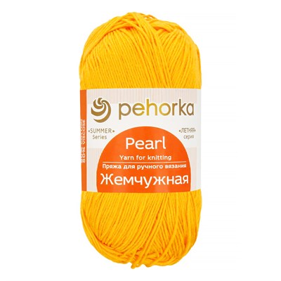 Пехорка Жемчужная 50% хлопок, 50% вискоза 100г 425м, цв. 12 Желток 124467 - фото 41586