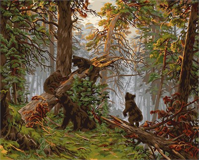 Картина рис. по номерам 40*50см ФРЕЯ "Утро в сосновом лесу" 124495 - фото 41608