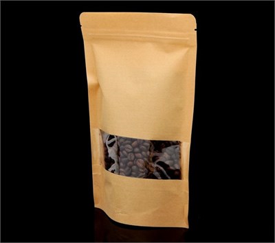 Пакет Zip-lock крафт с прямоугольным окном 14*22см  8630 - фото 41952