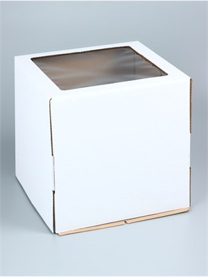 Коробка под торт, с окном, белая, 30*30*30см 125426 - фото 42496