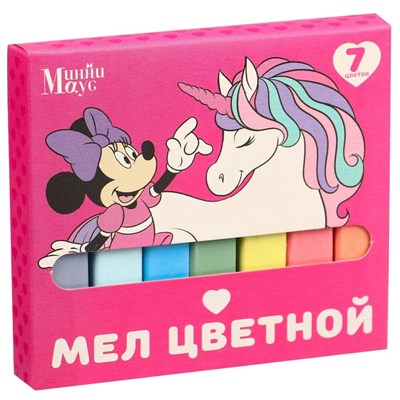 Мелки цветные школьные 7шт «Единорог» «Минни Маус и единорог» 125459 - фото 42526