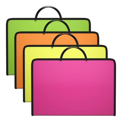 Папка д/тетрадей на молнии А4, ErichKrause Matt Neon, с ручками, до 250л, микс 105816