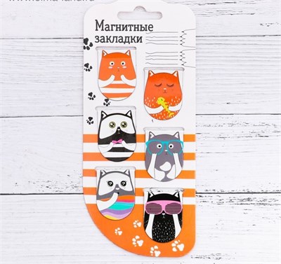 Закладки магнитные "Кошачьи дела", 6шт 111739