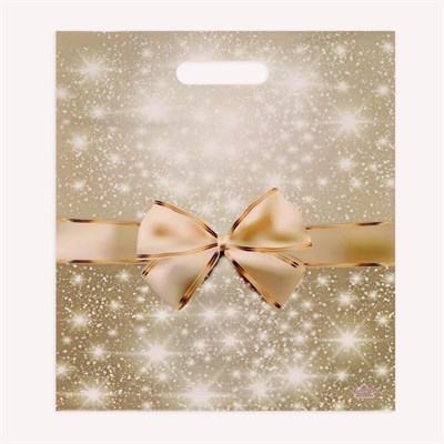 Пакет "Изысканный бант", полиэтиле с вырубной ручкой, 40х31см 111870
