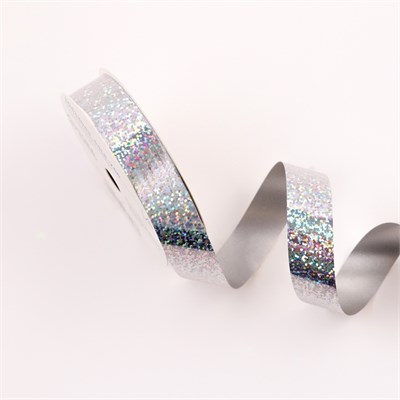 Лента голографическая д/декора и подарков, серебро, 2см*50м 125606