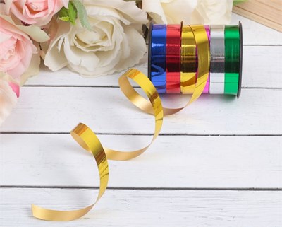 Лента упаковочная глянцевая, ассорти 0.8см*3м (н-р 6цв) 125615