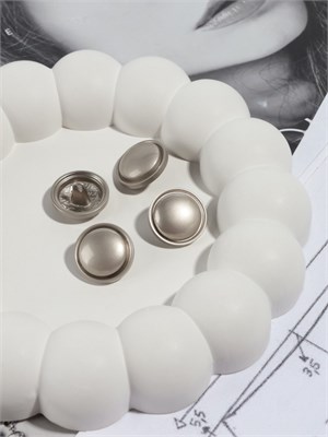 Пуговица на ножке, металл, d18мм, 1шт, матовая, цв серебряный 125662