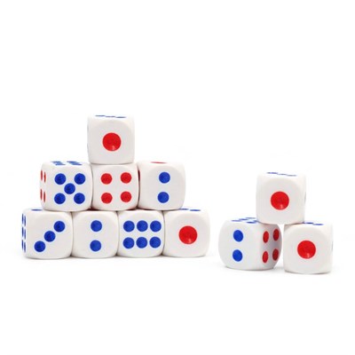 Кубики игральные, 1,5*1,5 см, 1шт 125674