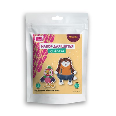 Н-р д/шитья "Miadolla" CMF-TF-0449 Кот Василий и Попугай Кеша 125992