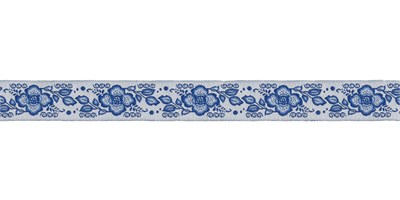 Лента жаккардовая 16 мм "Gamma" DBTRJ-80 отделочная белый/голубой 126015