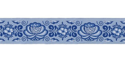 Лента жаккардовая 35 мм "Gamma" DBTRJ-79 отделочная голубой/синий 126018