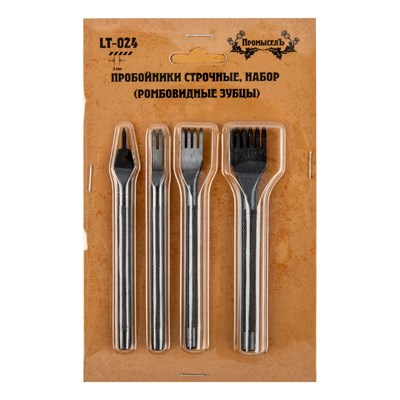 Н-р строчных ромбовидных пробойников д/кожи, шаг 3мм, 4шт, LT-024 126046