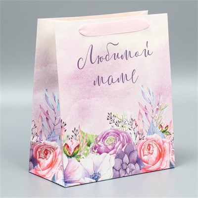 Пакет подарочный ламинированный, «Любимой маме», ML 27*23*11.5см 126064