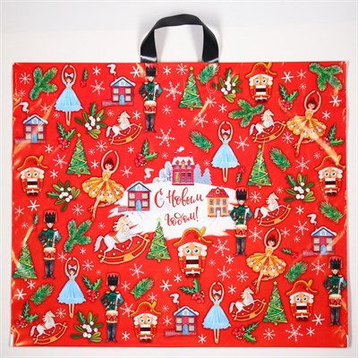 Пакет подарочный новогодний «Щелкунчик», полиэтиленовый с петлевой ручкой, 60*50см 126069