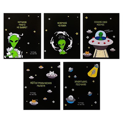 Тетрадь 48л в клетку, Calligrata «НЛО», МИКС 1шт 126074